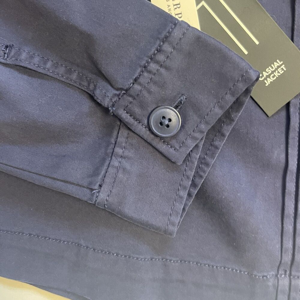 Liverpool Womens Navy Blue Shacket Sz S Button Up Cotton Blend Minimalist Casual - Picture 9 of 13